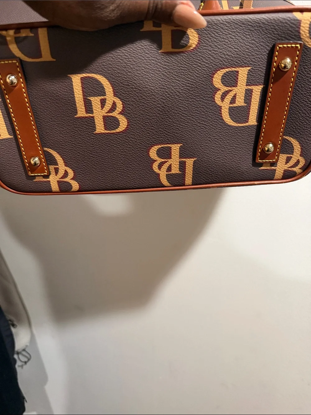 Dooney & Bourke Brown Tote with Tan Trim